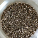 An image of Chia seeds in a jar