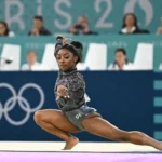 Simone Biles performing in Paris Olympics 2024