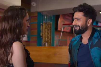 A scene featuring Vicky Kaushal and Triptii Dimri from Bad Newz