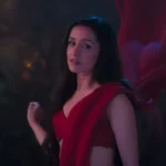 An image of Shraddha Kapoor in a red saree from Stree 2