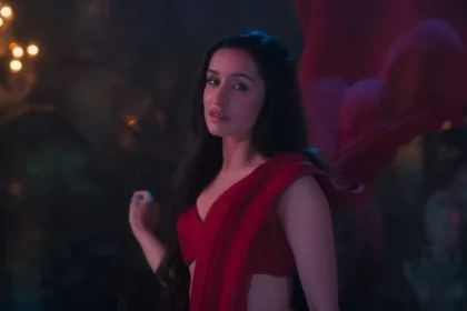 An image of Shraddha Kapoor in a red saree from Stree 2