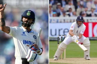 Virat Kohli (L) and Joe Root (R)