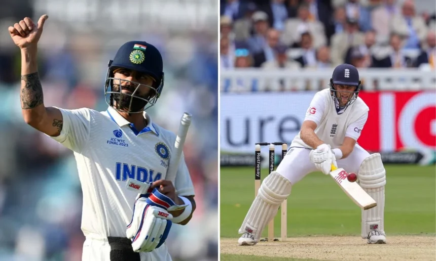 Virat Kohli (L) and Joe Root (R)