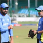 Rohit Sharma (L), Gautam Gambhir (R) during practice session